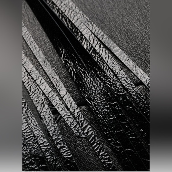 NWOT Versace black fringe leather boot cut pants - Picture 7 of 15